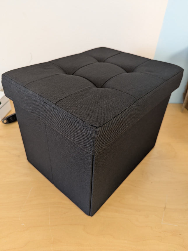 SONGMICS Small Folding Storage Ottoman, Foot Rest Stool, 31 x 41 x 31 cm, 286 kg