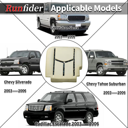Runfider Driver Side Bottom Replacement Seat Foam Cushion Seat Foam Pad Compatib