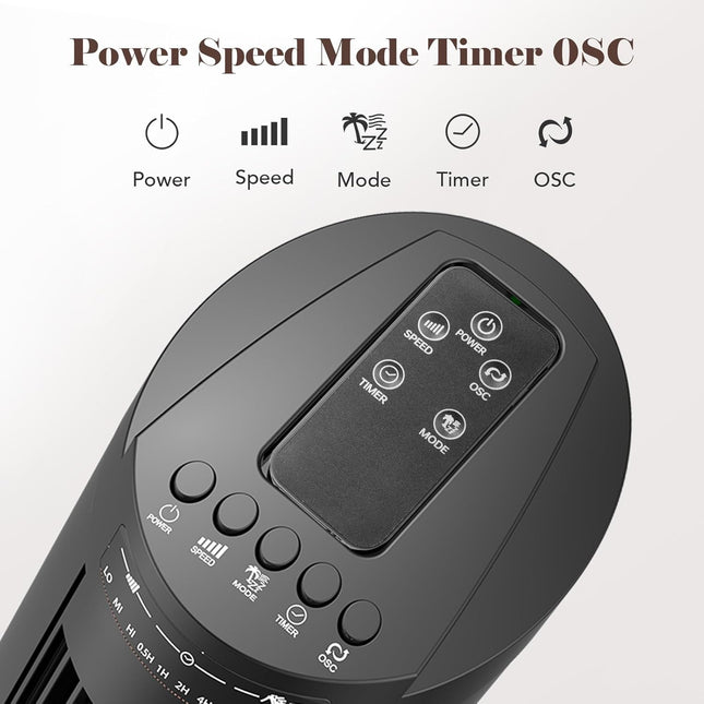 30'' Tower Fan, Portable Oscillating Quiet Cooling Fan with Remote, 3 Speeds, Bu