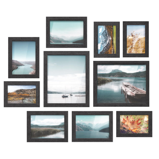 SONGMICS Picture Frames, Collage Picture Frames Set of 10, Two 8x10, Four 5x7, F