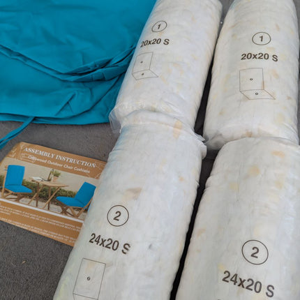 Ottowood High Back Outdoor Chair Cushions Set of 2-44''x20'' Patio Dining Chair