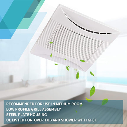 Tech Drive Super-Quiet 70 CFM, 0.3 Sone Bathroom Ventilation and Exhaust Fan (70