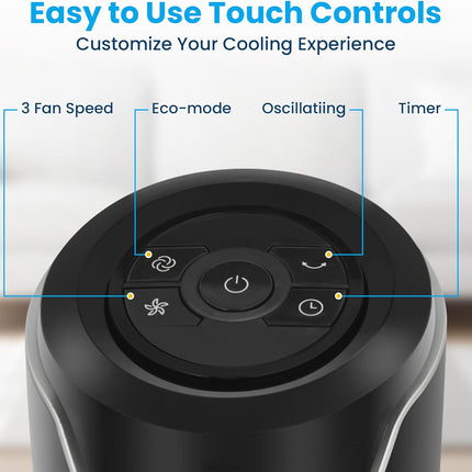 Senville 42" Oscillating Tower Fan for Bedroom, Remote, Bladeless, Quiet, 3 Mode