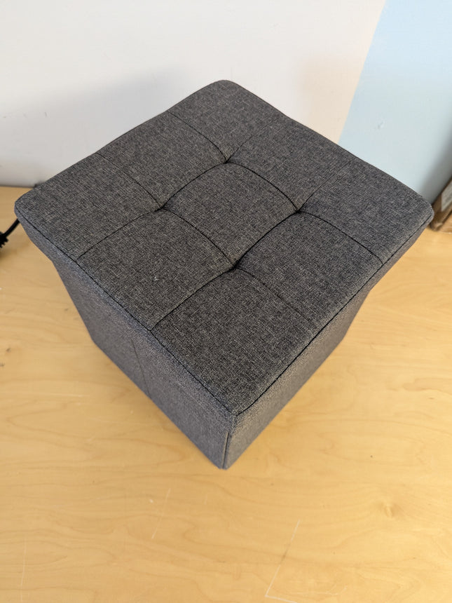 SONGMICS Folding Storage Ottoman Bench,30 x 30 x 30 cm,Ottoman Foot Rest, Storag