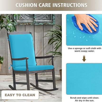 Ottowood High Back Outdoor Chair Cushions Set of 2-44''x20'' Patio Dining Chair