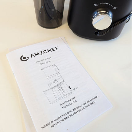 AMZCHEF 5.3 Inch Automatic Juicer Machine, Cold Press Juicer for Whole Fruits an