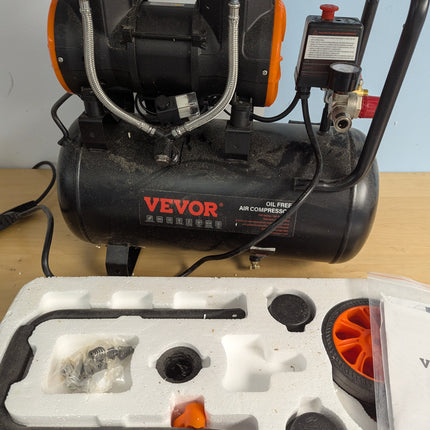 VEVOR 4.8 Gallon Air Compressor, 1.2HP 2.2 CFM@90PSI Oil Free Air Compressor Tan