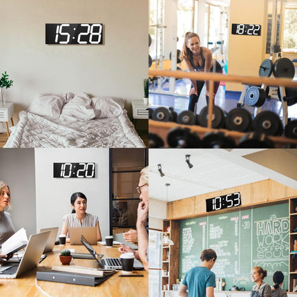 CHKOSDA 18''Digital Wall Clock,Large LED Wall Clock with 6” Numbers, Remote Cont