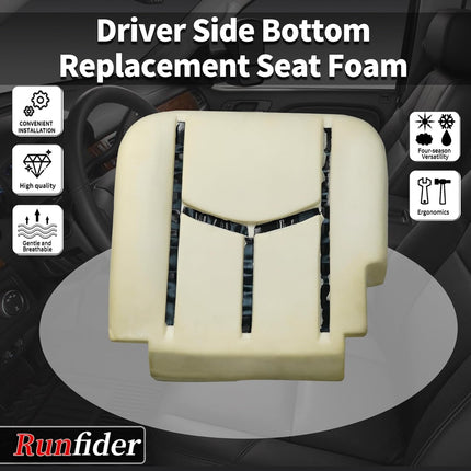 Runfider Driver Side Bottom Replacement Seat Foam Cushion Seat Foam Pad Compatib