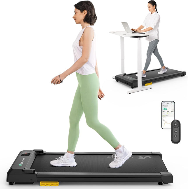 UREVO Walking Pad, Treadmills for Home, Under Desk Treadmill with APP and Remote