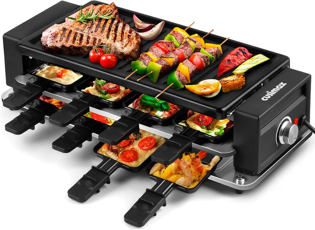 CUSIMAX Raclette Grill Korean BBQ Grill, Portable Raclette Table Grill Electric