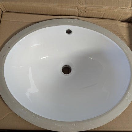 18" Mangrove Oval Porcelain Undermount Bathroom Sink - White