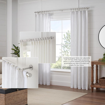 MODE Cambria® Designer Series - Premium 5 foot Custom Curtain Rod - 1-1/8 inch L