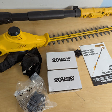Alloyman 20V MAX Pole Hedge Trimmer,Telescoping Pole Hedge Trimmer,with 2 Packs