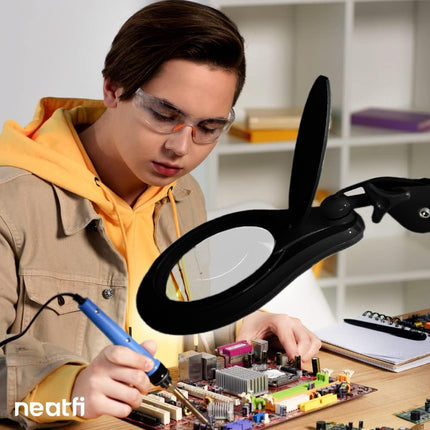 Neatfi 1,200 Lumens Super LED Magnifying Lamp with Clamp | Dimmable | Microfiber
