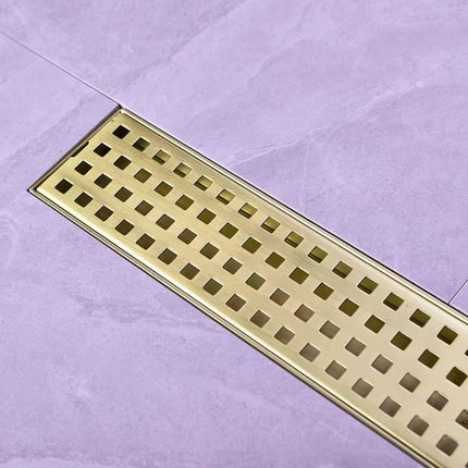 Nicmondo Linear Shower Drain 24 Inch, Bathroom Rectangular Floor Drain with Remo