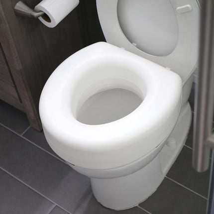 HealthSmart Raised Toilet Seat Riser That Fits Most Standard Bowls for Enhanced