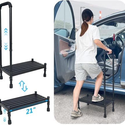Medical Step Stool with Handle for Elderly SUV Car Step Stool Standing Assist Ai