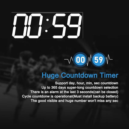 CHKOSDA 18''Digital Wall Clock,Large LED Wall Clock with 6” Numbers, Remote Cont