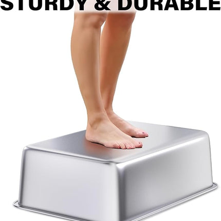 Nyutu Stainless Steel Litter Box, 20"x14"x6"(Deep) High Sided Large Metal Litter