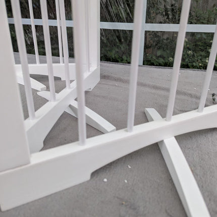 keny Freestanding Dog Gate for Stairs or Doorways, 3 Panel Folding Pet Fence, Wh