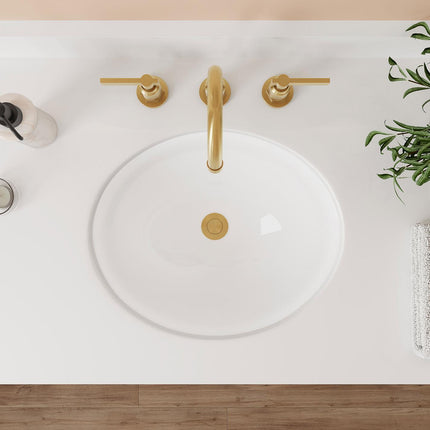 18" Mangrove Oval Porcelain Undermount Bathroom Sink - White