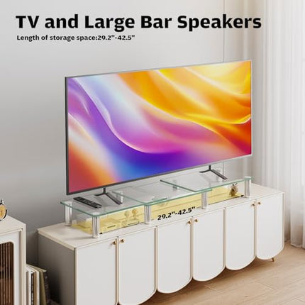 Hemudu Dual Monitor Stand -Adjustable Length and Angle Dual Monitor Riser, Compu