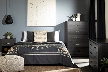 South Shore Furniture Tassio 1-Drawer Nightstand Gray Oak, Farmhouse