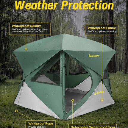 Camping Tent,Instant Cabin Tent, Setup in 60 Seconds, 4 Person Pop up Tents for