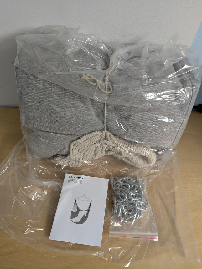 SONGMICS Hammock Chair, Large Swing Chair with 2 Cushions, Hanging Chair with Ch