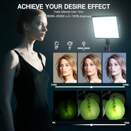 FAULTY 2-Pack LED Video Light Kit, NiceVeedi 2800-6500K Dimmable Continuous Phot