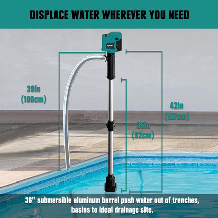 Mellif Cordless Stick Water Transfer Pump Compatible with Makita 18V Battery, 72