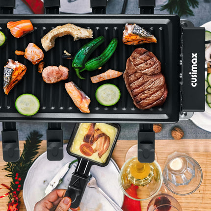 CUSIMAX Raclette Grill Korean BBQ Grill, Portable Raclette Table Grill Electric