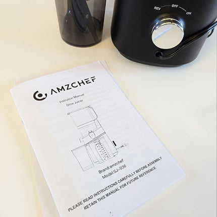 AMZCHEF 5.3 Inch Automatic Juicer Machine, Cold Press Juicer for Whole Fruits an