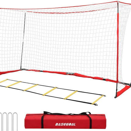 BaseGoal Soccer Goal,Soccer Net,Soccer Goals for Backyard,with Bow Frame,Collaps