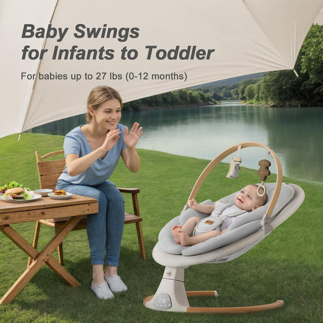 Baby Swings for Infants, Monamii Baby Swing, Bluetooth Infant Swing with Music S