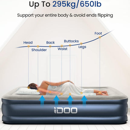 iDOO Inflatable Bed Mattress with Built-in Pump, Quick Self-Inflating/Deflation