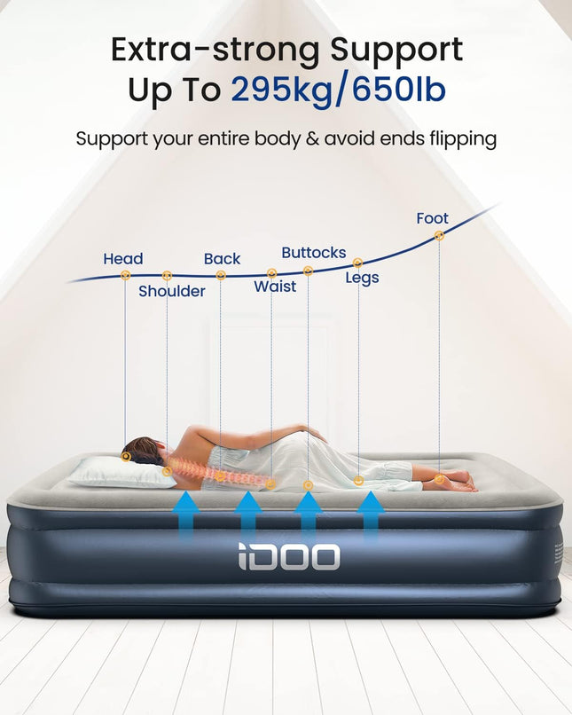 iDOO Inflatable Bed Mattress with Built-in Pump, Quick Self-Inflating/Deflation