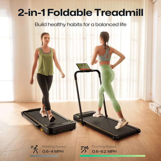 UREVO Strol 2E Smart Treadmill: Compact 2.25HP Foldable Treadmill