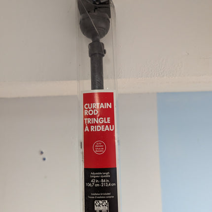 Black Curtain Rods, Small Curtain Rods for Windows 48 to 84 Inch, 5/8 Heavy Duty