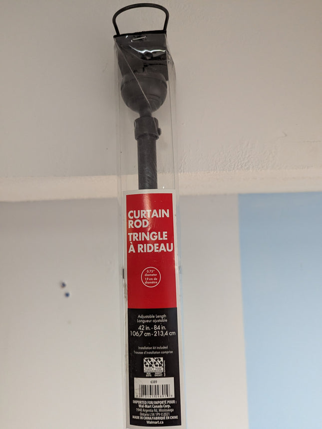 Black Curtain Rods, Small Curtain Rods for Windows 48 to 84 Inch, 5/8 Heavy Duty