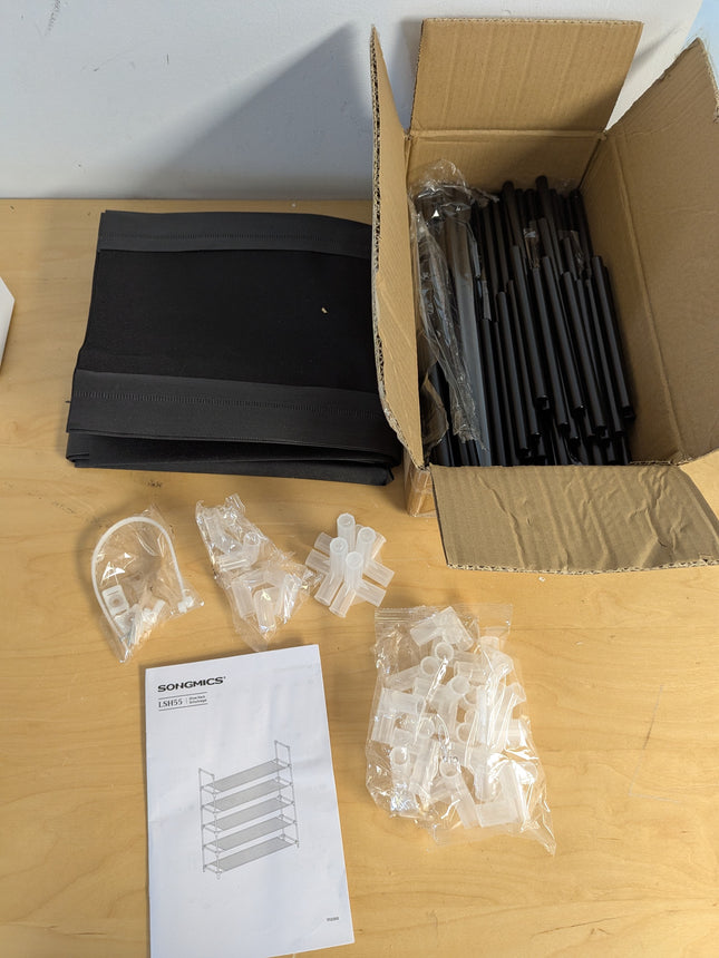 SONGMICS 5-Tier Shoe Rack, Shoe Storage for Hallway Closet, Slim and Space-Savin