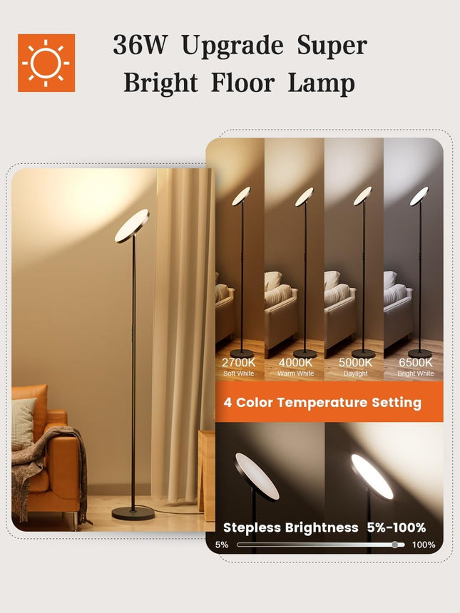 Ohlux orange floor lamp, 32w, 2500LM Super Bright