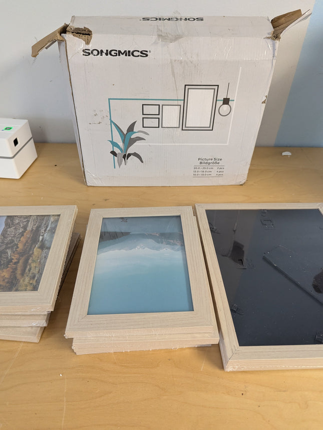 SONGMICS Picture Frames, Collage Picture Frames Set of 10, Two 8x10, Four 5x7, F