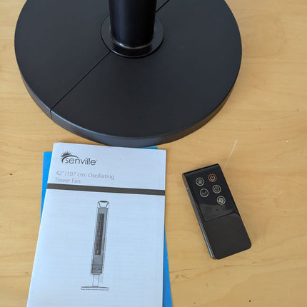 Senville 42" Oscillating Tower Fan for Bedroom, Remote, Bladeless, Quiet, 3 Mode