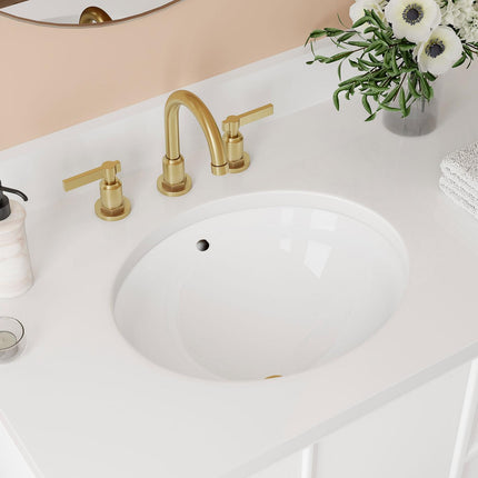 18" Mangrove Oval Porcelain Undermount Bathroom Sink - White
