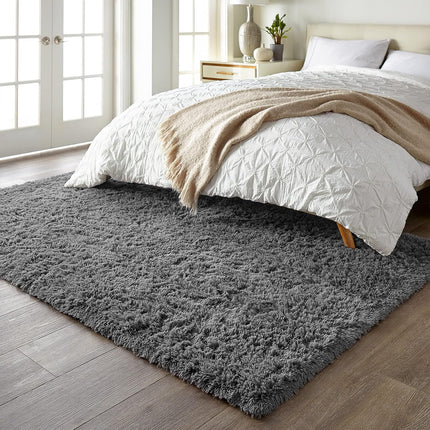Ophanie Rugs for Living Room 5x8 Gray, Plush Soft Fuzzy Shag Carpets for Living