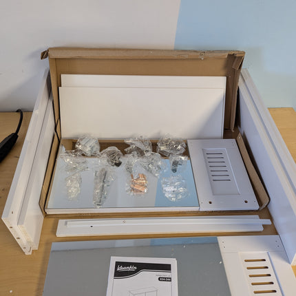 kleankin Medicine Cabinet with 2 Mirror Doors and 2 Bottom Doors 23.6 x 21.7-in