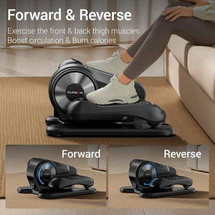 Under Desk Elliptical Machine, Electric Seated Pedal Exerciser, Mini Ellipse Leg