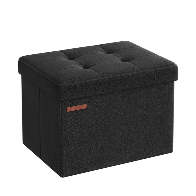 SONGMICS Small Folding Storage Ottoman, Foot Rest Stool, 31 x 41 x 31 cm, 286 kg